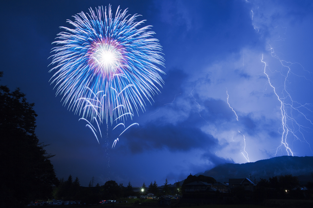 花火と雷